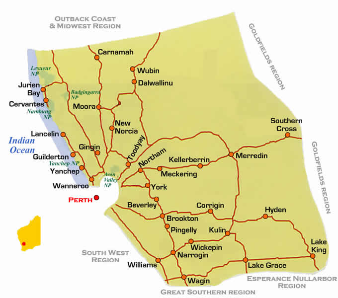 perth regions road maps